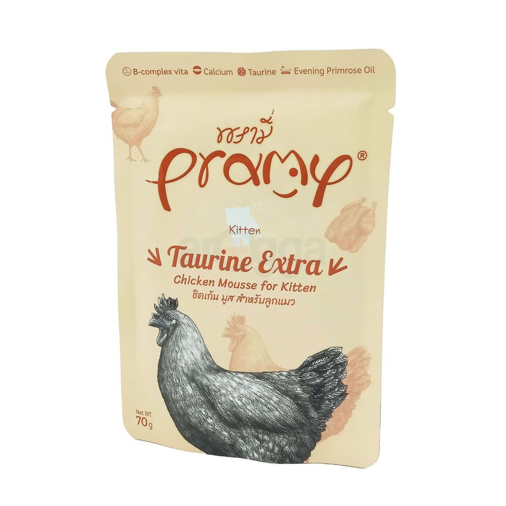Pramy Pouch TAURINE EXTRA Chicken Mousse for Kitten 70gm  