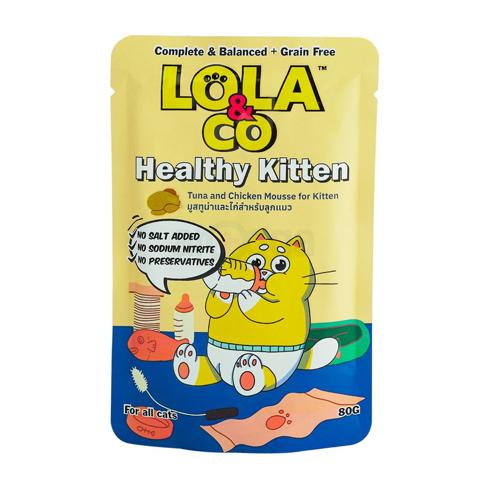 Lola & Co HEALTHY KITTEN Pouch Tuna and Chicken Mousse for Kittens 80gm  