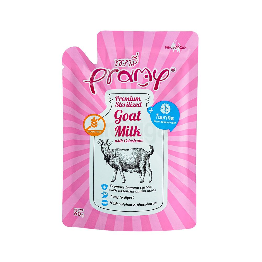 Pramy Premium Goat Milk with Colostrum &Taurine for All Cats60gm  