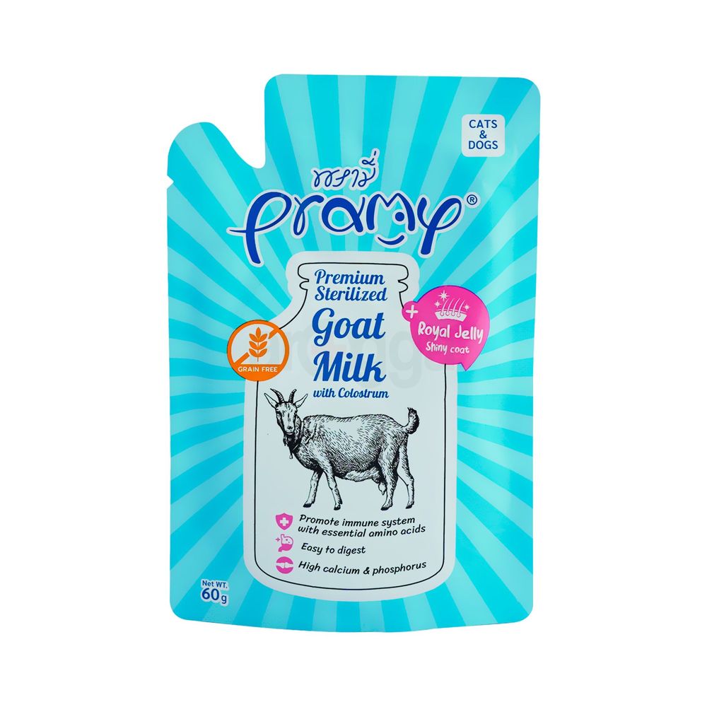 Pramy Premium Goat Milk with Colostrum & Royal Jelly for Cats & Dogs 60gm  