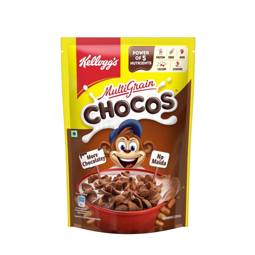 Kellogg's Chocos Chocolate Breakfast Cereal (Pouch Pack) - 385g  