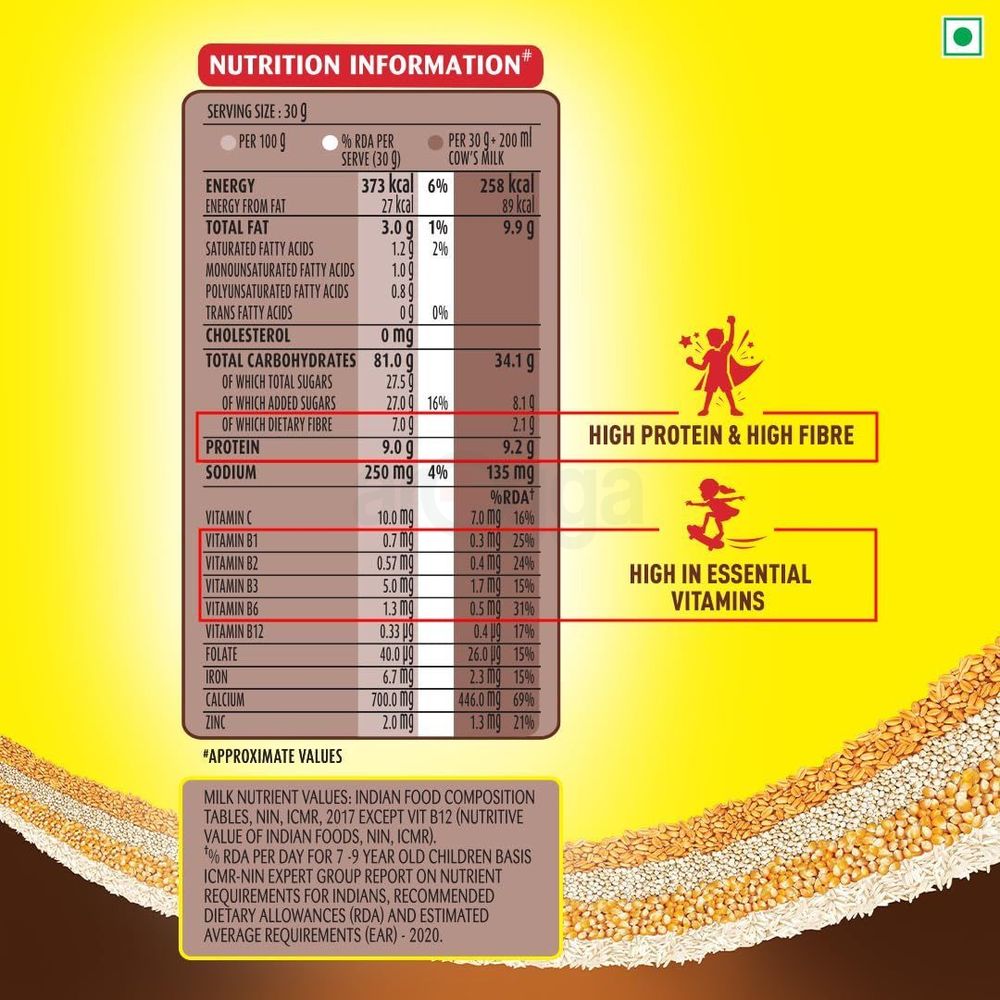 Kellogg's Chocos Chocolate Breakfast Cereal (Pouch Pack) - 385g  