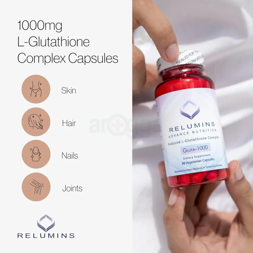 Relumins L Glutathione Supplement Complex - Reduced Glutathione 1000mg 60 Capsules  