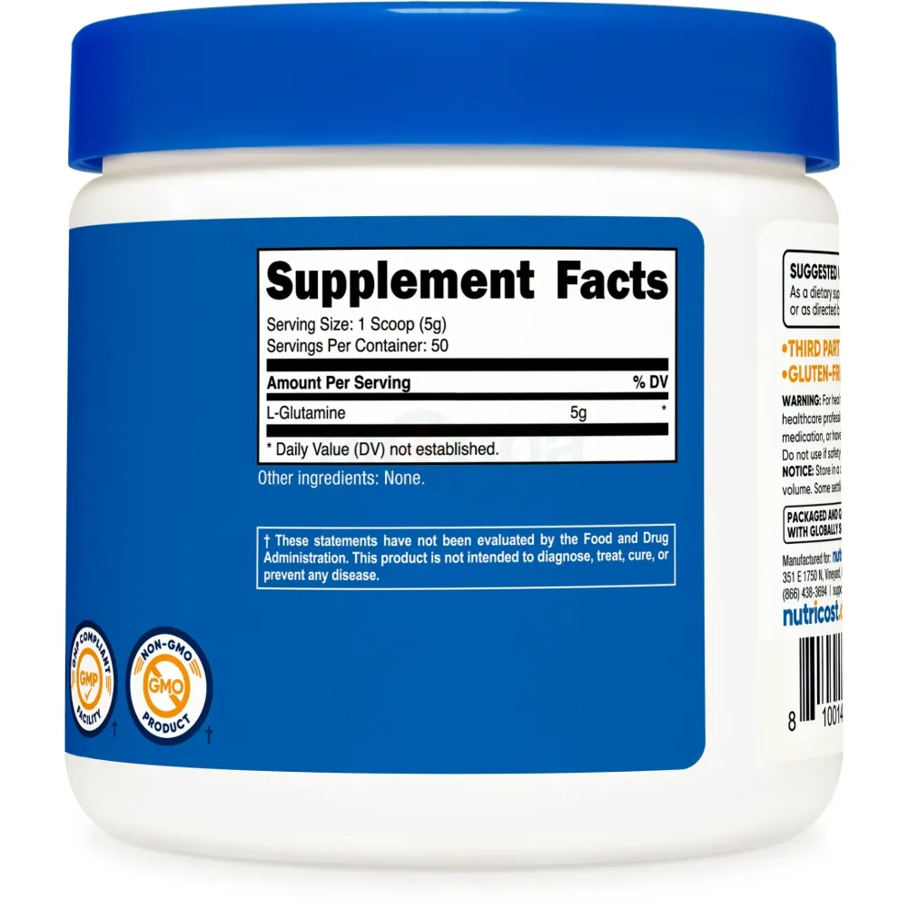 Nutricost L-Glutamine Powder 250 Grams - Gluten Free & Non-GMO Supplement  
