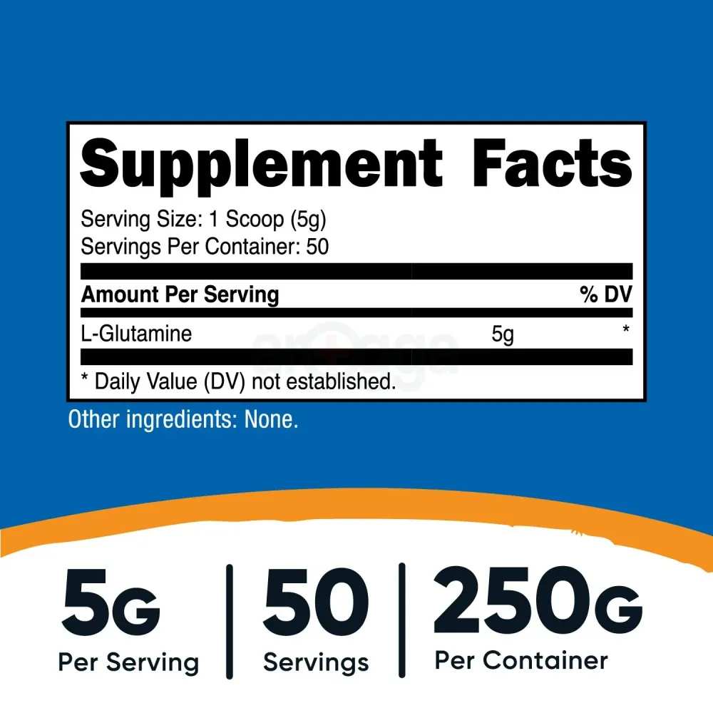 Nutricost L-Glutamine Powder 250 Grams - Gluten Free & Non-GMO Supplement  