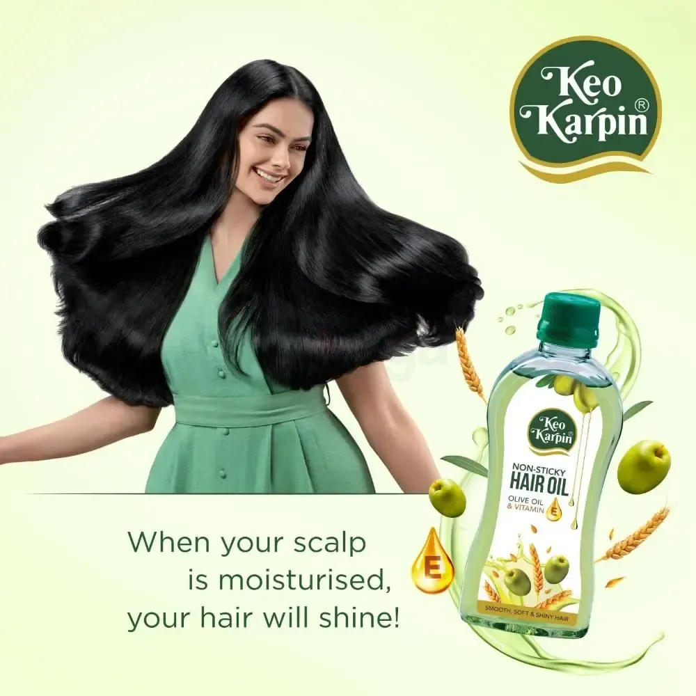 Keo Karpin Non-Sticky Hair Oil with Olive Oil & Vitamin E  