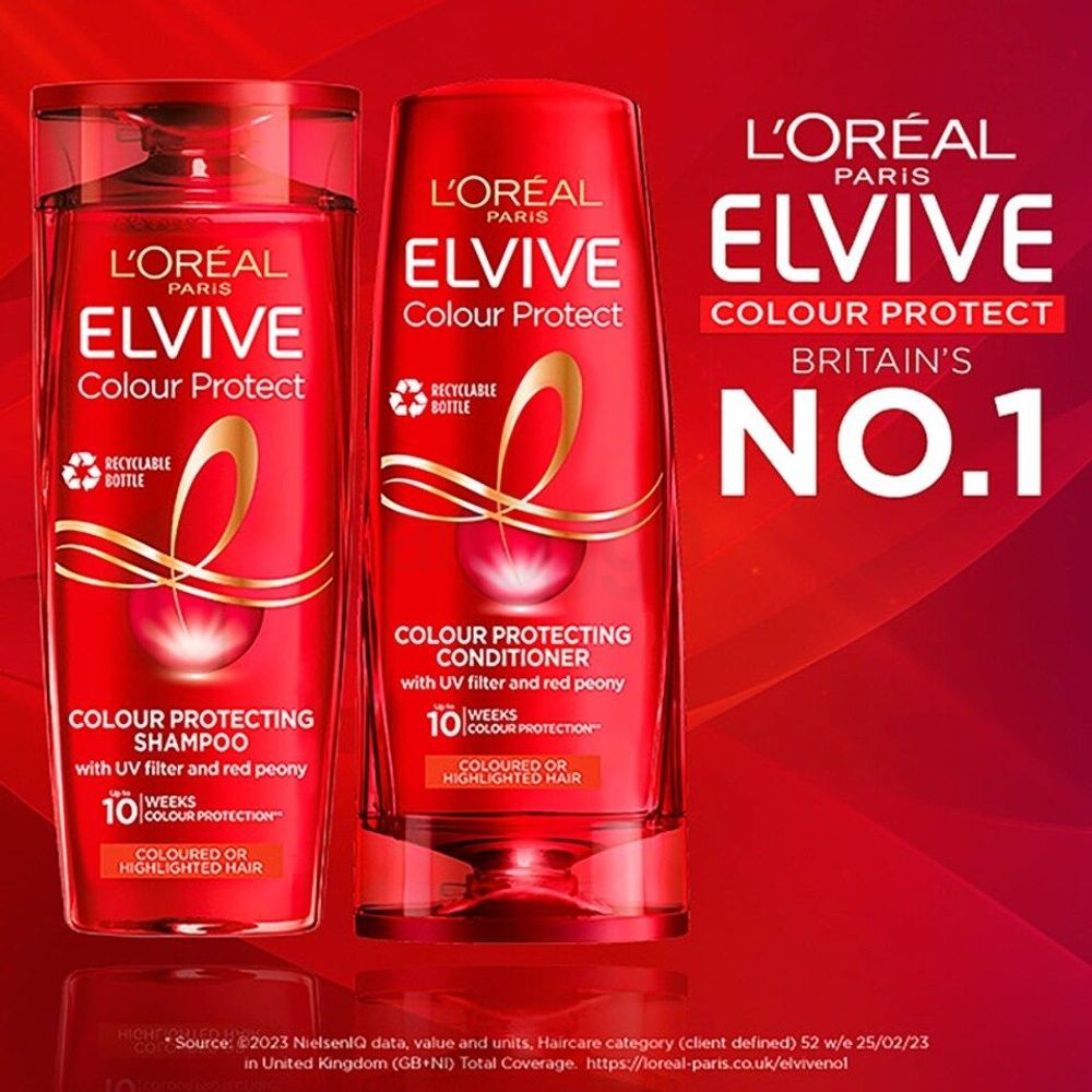 Loreal Paris Elvive Colour Protecting Shampoo with UV Filter and Red Peony for Coloured or Highlighted Hair  