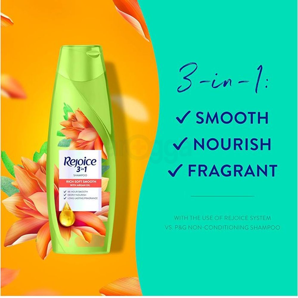 Rejoice 3 in 1 Rich Smooth Shampoo with Argan Oil  