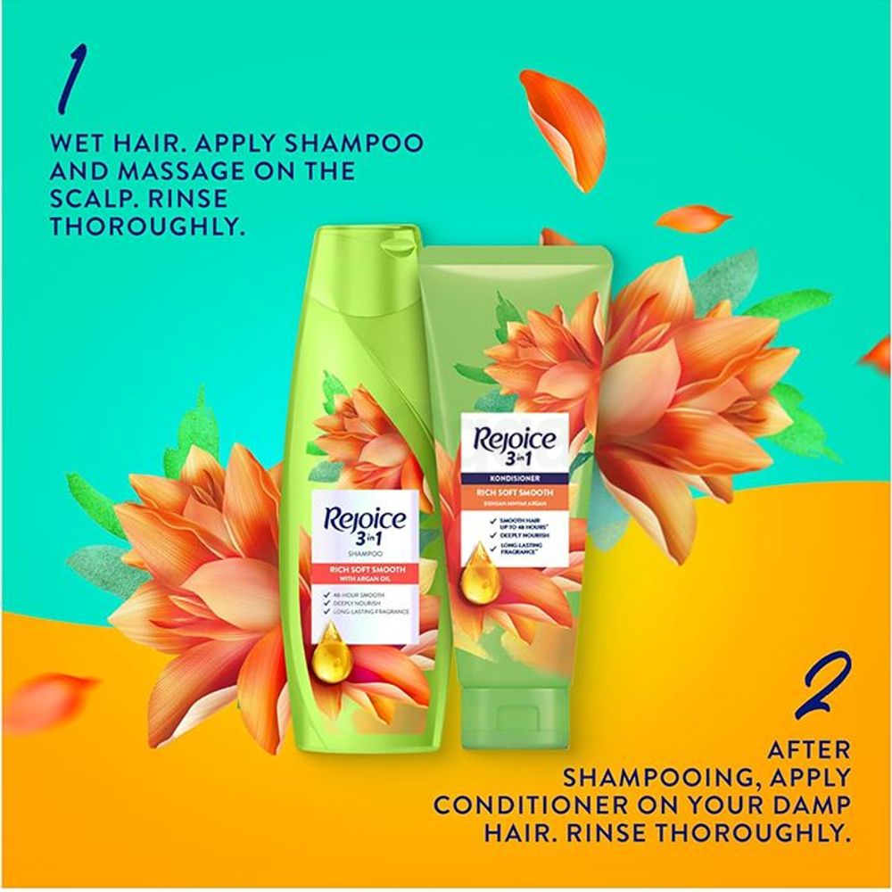 Rejoice 3 in 1 Rich Smooth Shampoo with Argan Oil  