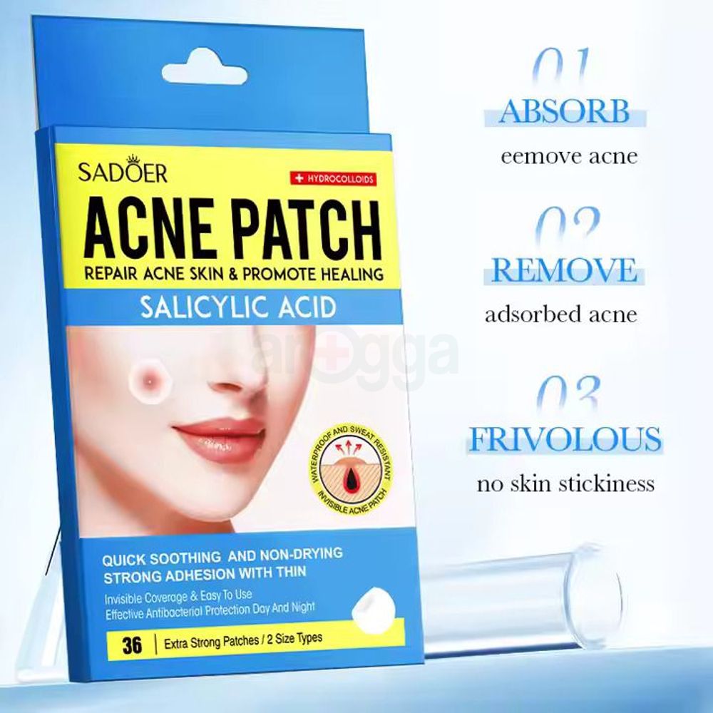 Sadoer Extra Strong Acne Patch with Salicylic Acid & Hydrocolloids 2 Size Types - 36 pcs  