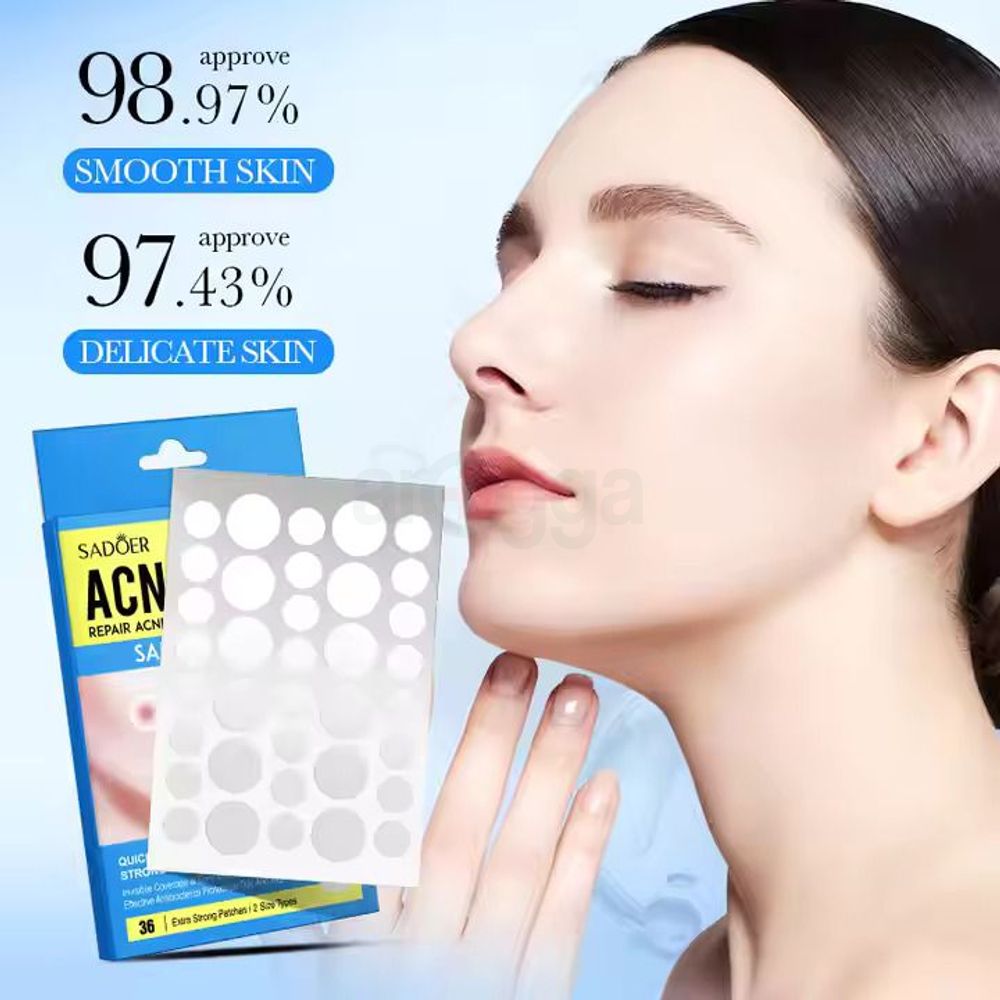 Sadoer Extra Strong Acne Patch with Salicylic Acid & Hydrocolloids 2 Size Types - 36 pcs  