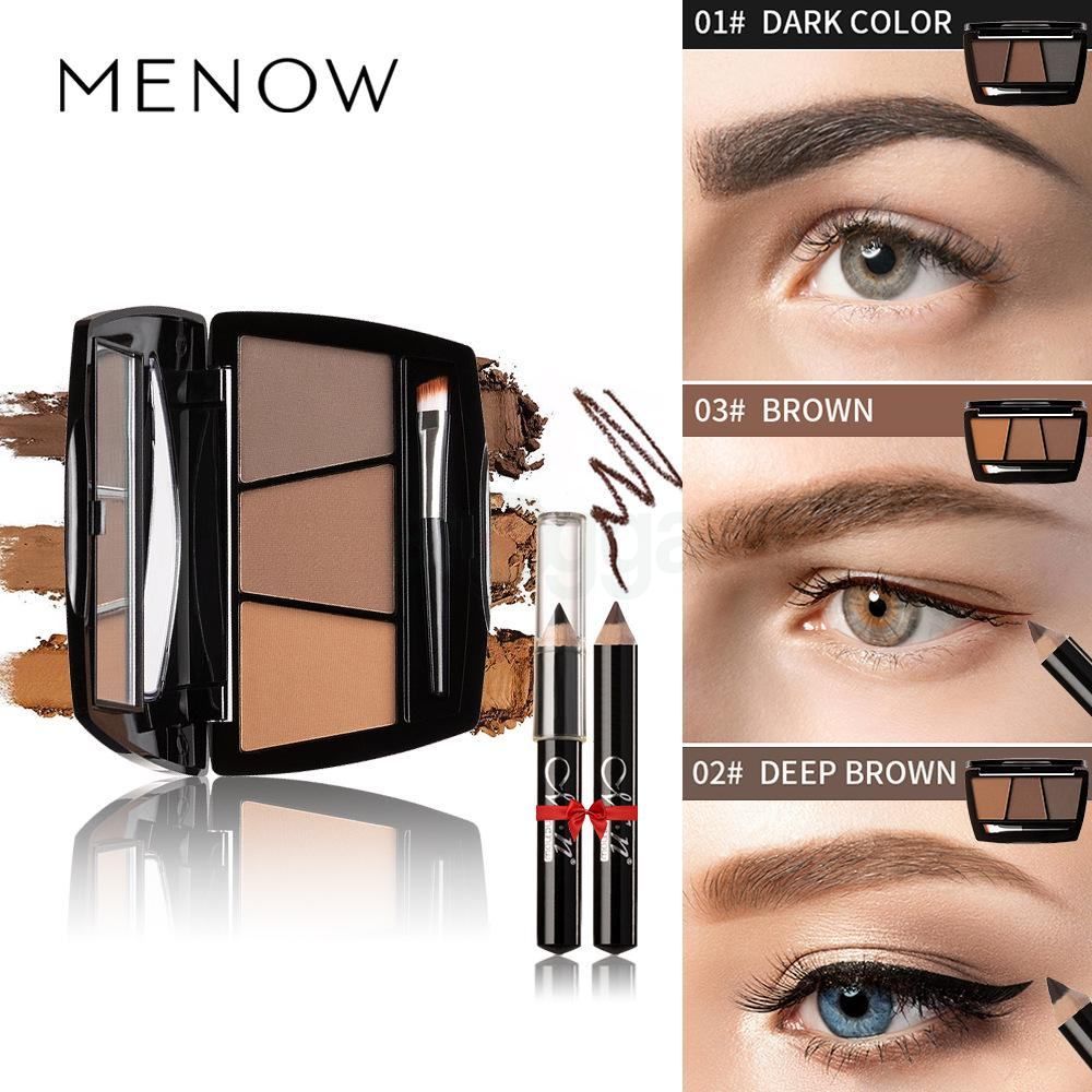 Menow 3 Color Eyebrow Kit with 2 Eyeliner Pencil Free - E432  