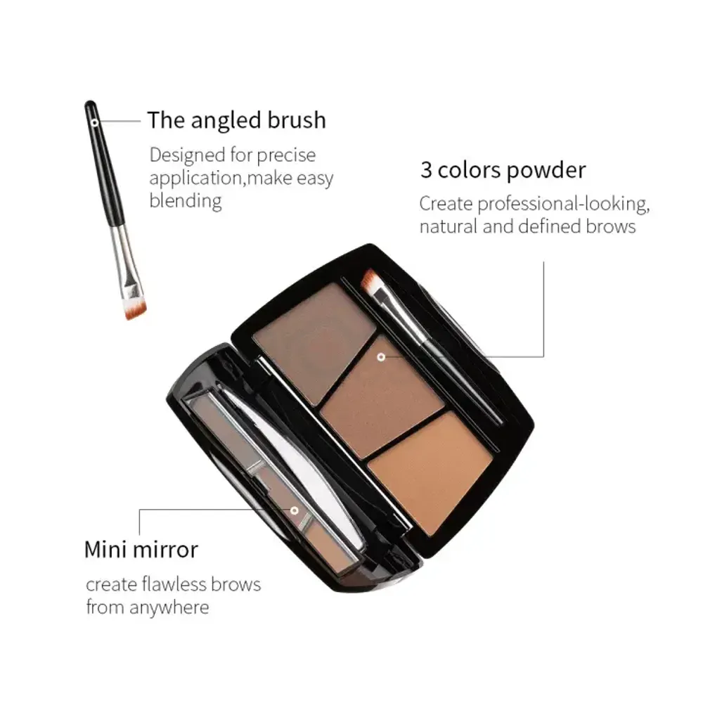 Menow 3 Color Eyebrow Kit with 2 Eyeliner Pencil Free - E432  