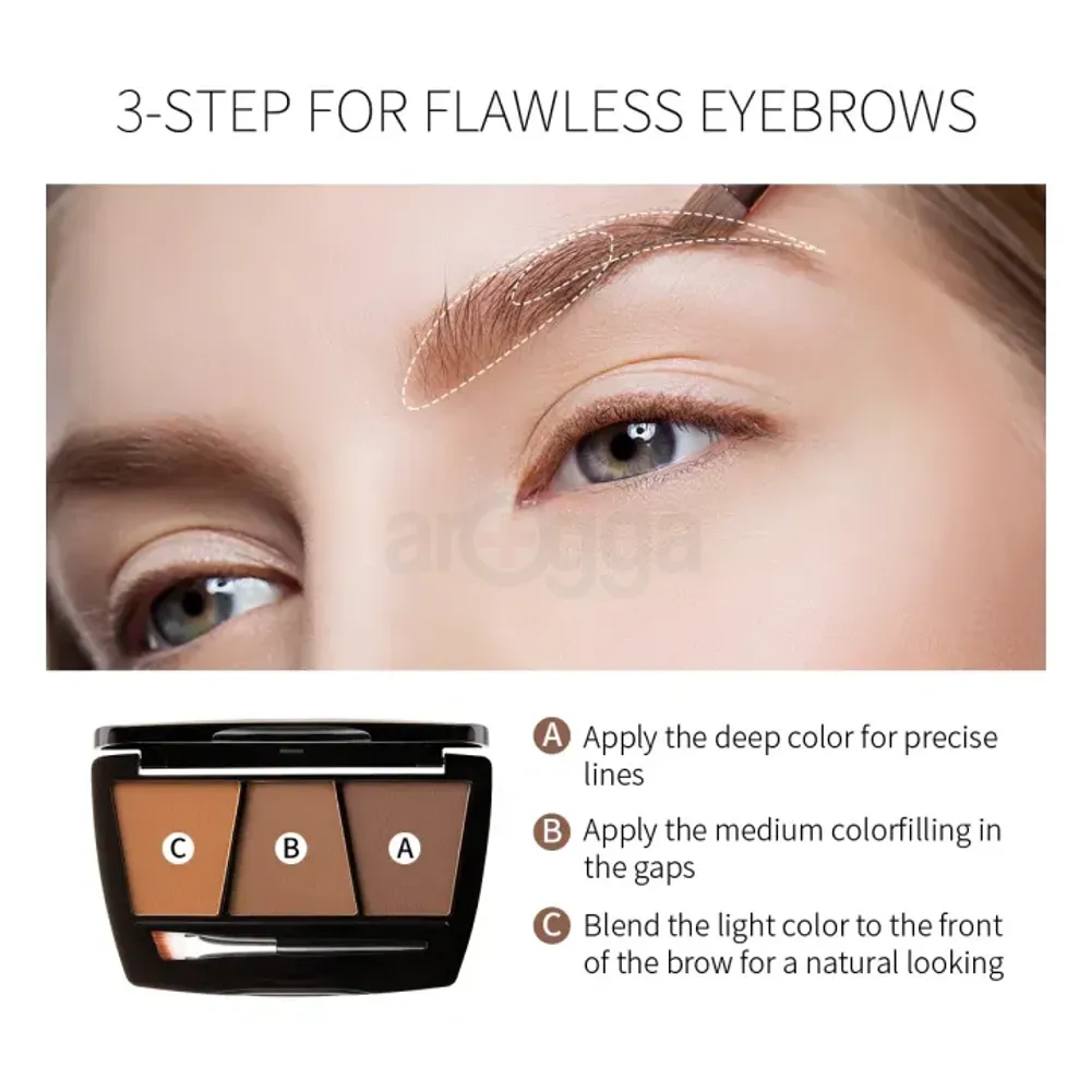 Menow 3 Color Eyebrow Kit with 2 Eyeliner Pencil Free - E432  