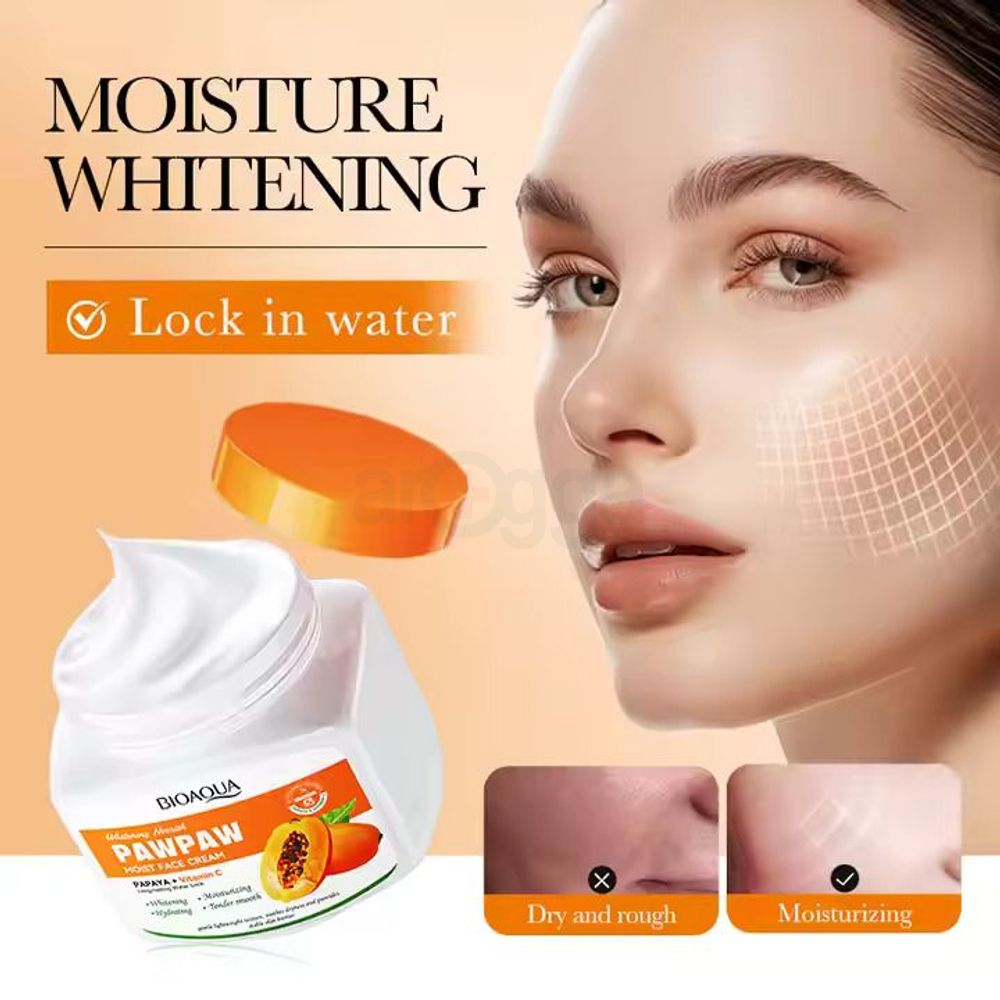Bioaqua Whitening Nourish PawPaw Moist Face Cream with Papaya & Vitamin C - 300g  