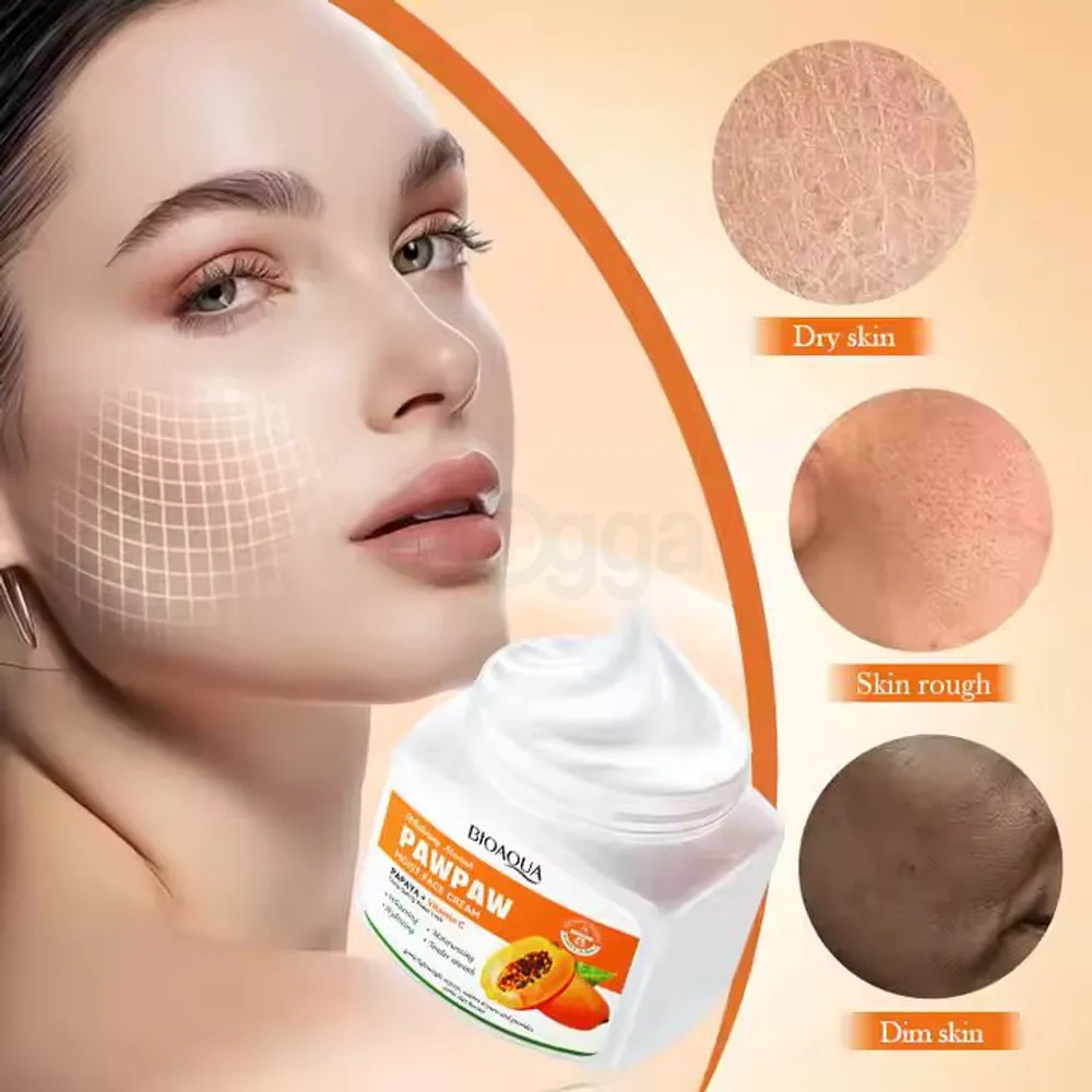 Bioaqua Whitening Nourish PawPaw Moist Face Cream with Papaya & Vitamin C - 300g  