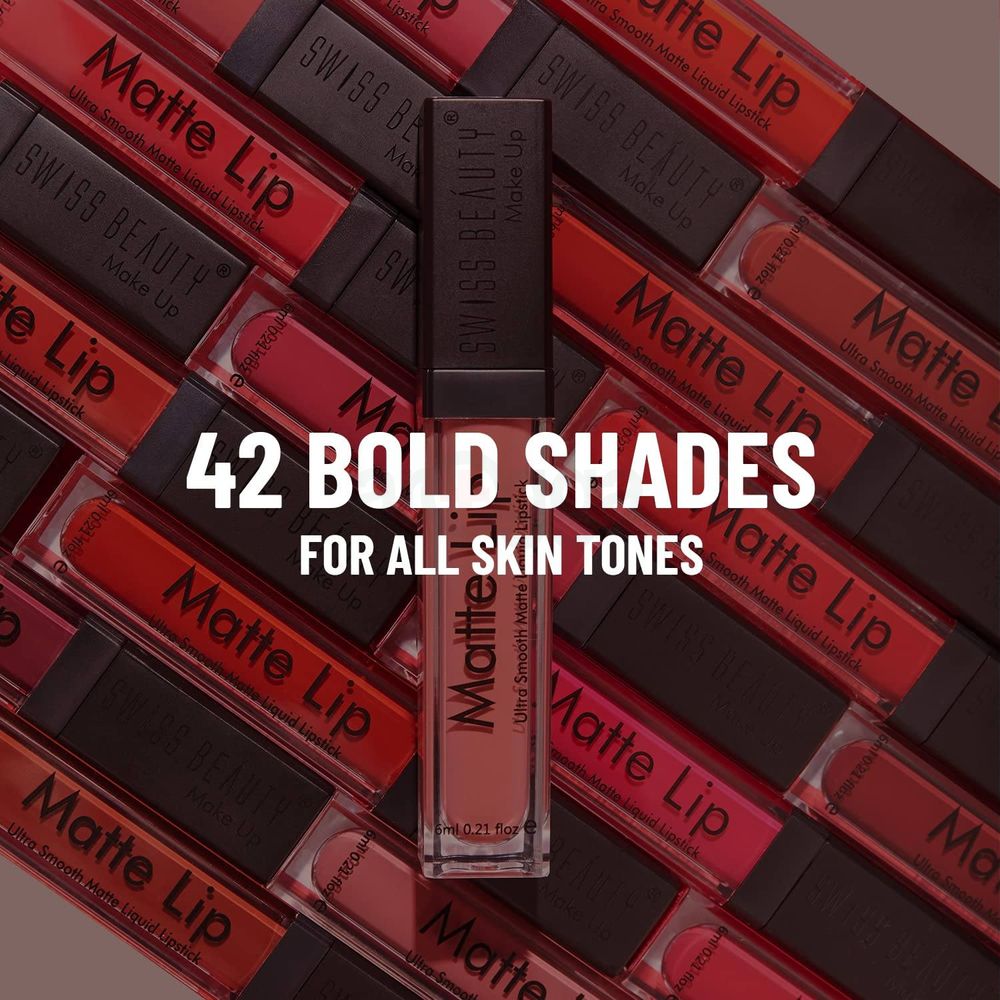 Swiss Beauty Matte Lip Ultra Smooth Liquid Lipstick- Berry Bloom 37  
