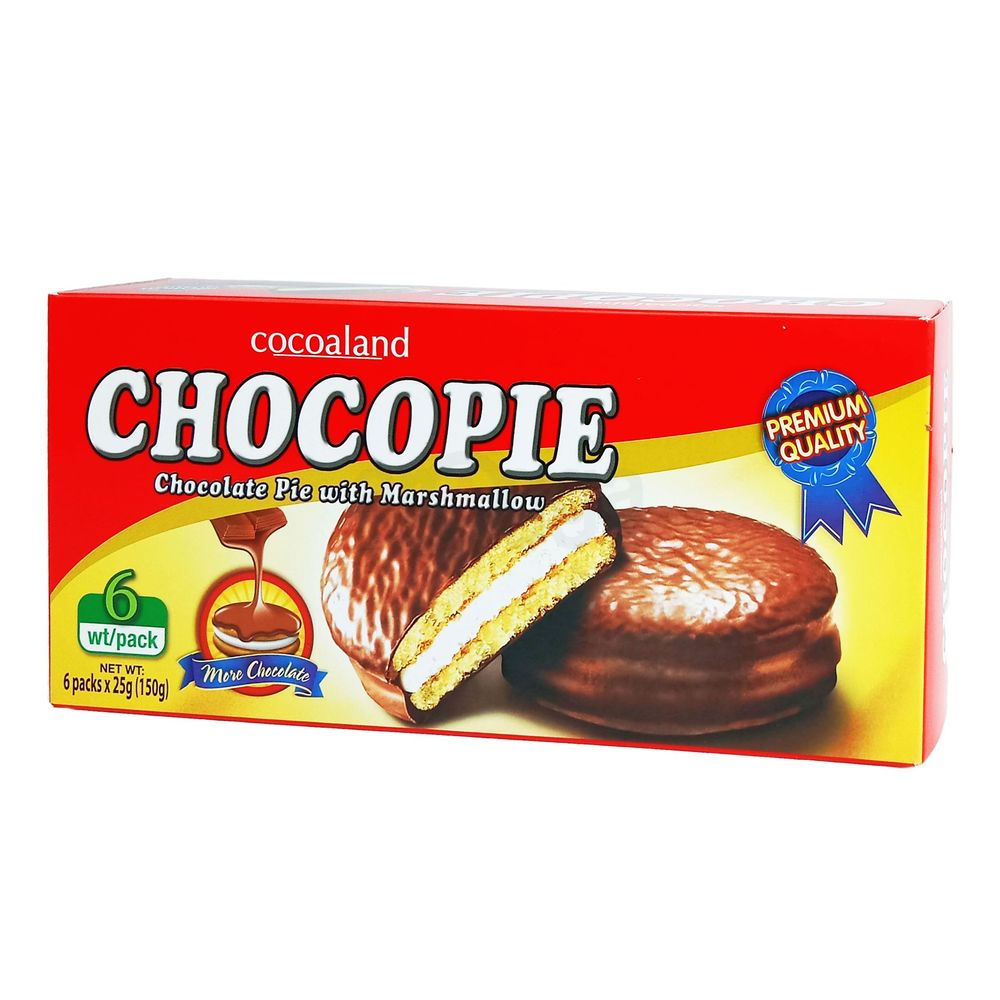 Cocoaland Chocopie Chocolate with Marshmallow (6 packs x 25g) 150g  
