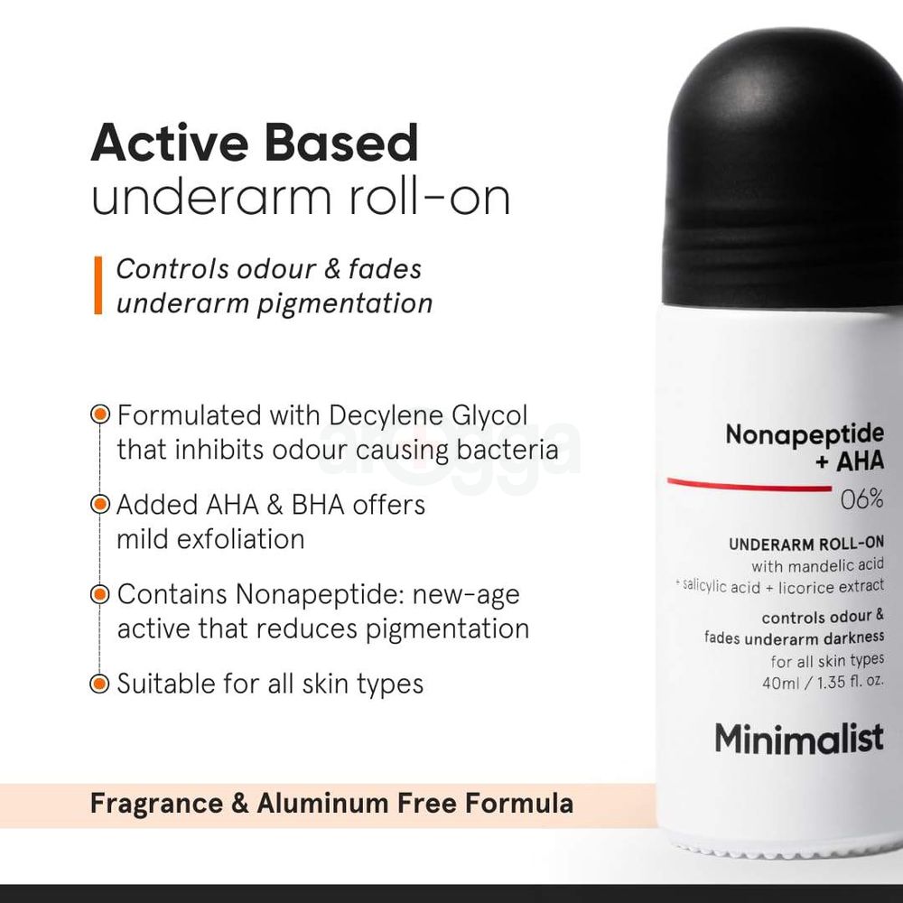 Minimalist Nonapeptide + AHA BHA 06% Underarm Roll On  