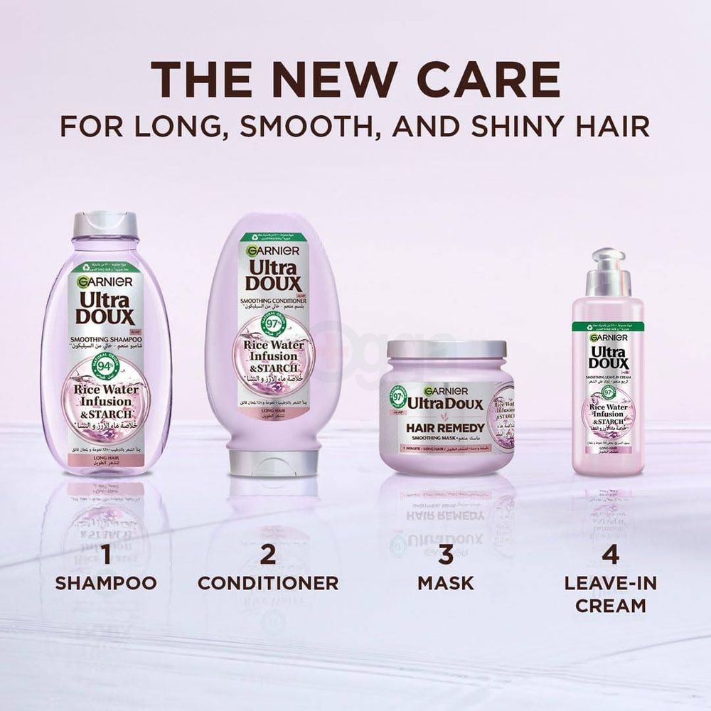 Garnier Ultra Doux Rice Water Infusion and Starch Smoothing Shampoo for Long Hair  