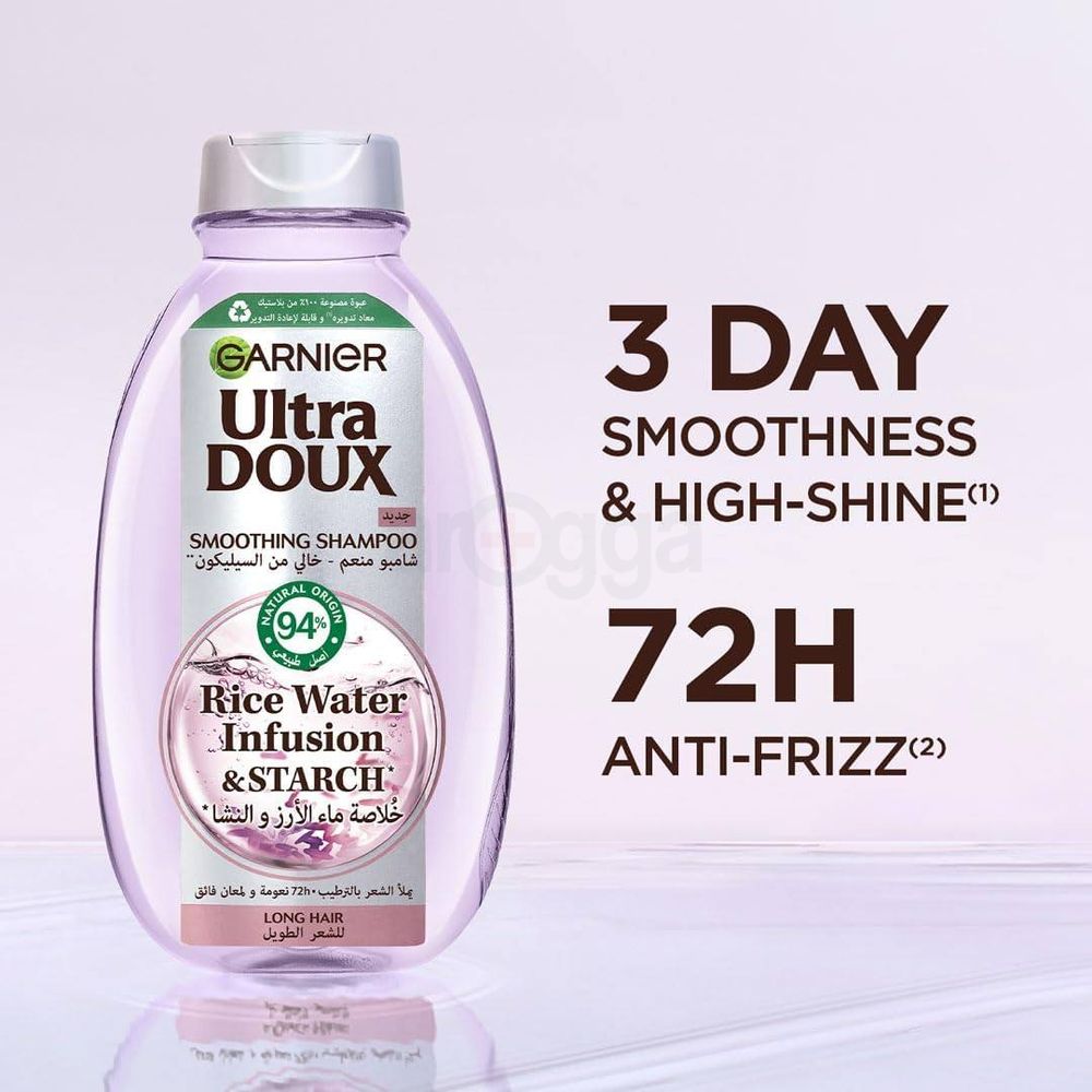 Garnier Ultra Doux Rice Water Infusion and Starch Smoothing Shampoo for Long Hair  