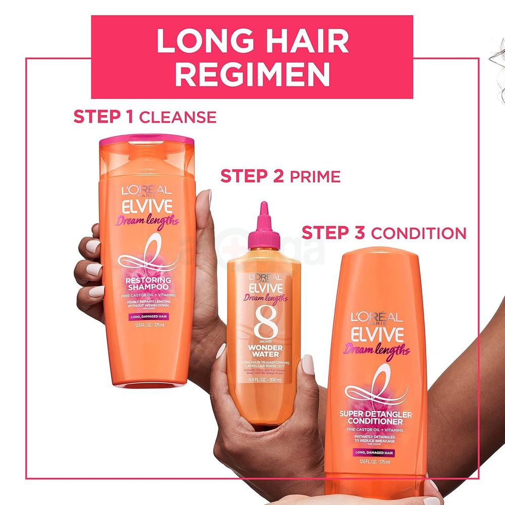 Loreal Paris Elvive Dream Length Detangling Conditioner with Vegetal Keratin and Castor Oil for Damaged Hair  