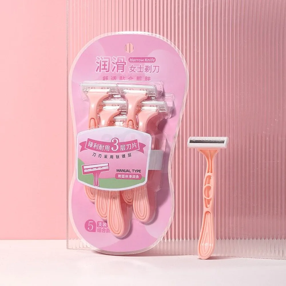 LMLTOP Harrow Knife Lubricating Women's Razor 5 Pcs  