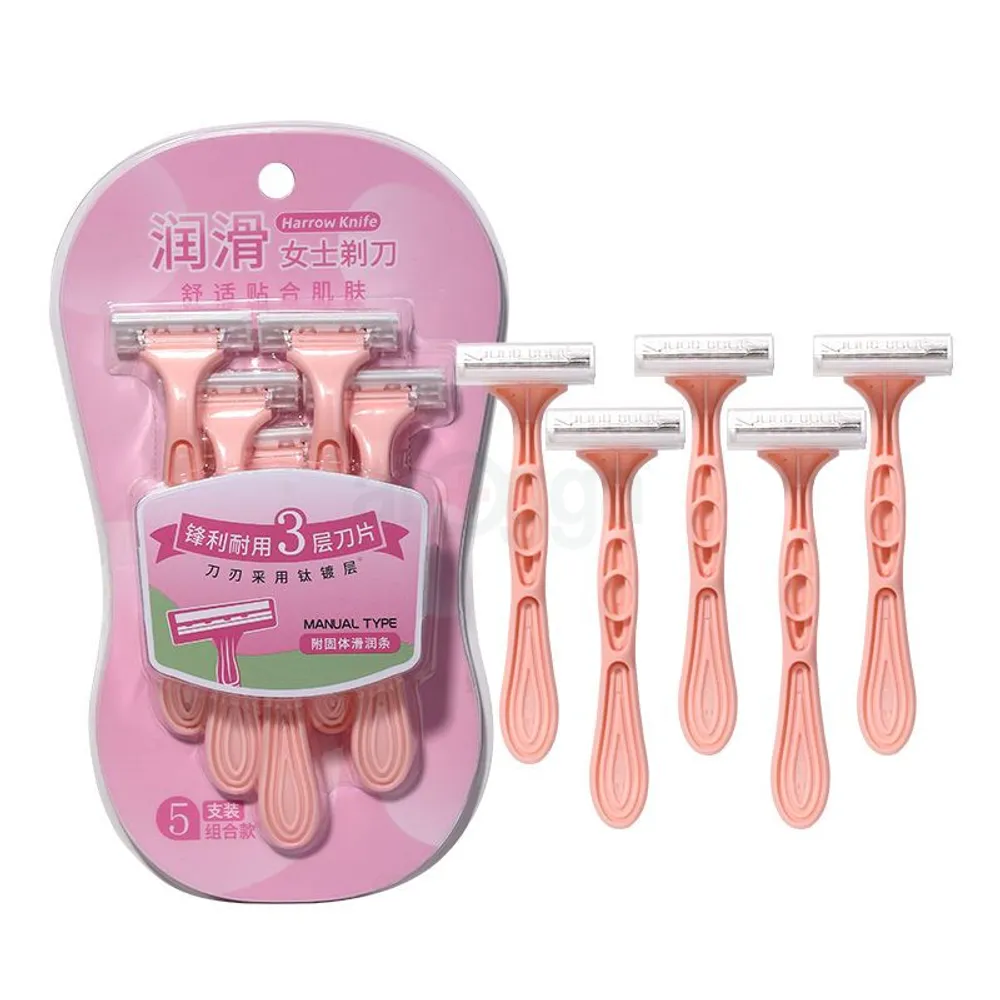 LMLTOP Harrow Knife Lubricating Women's Razor 5 Pcs  