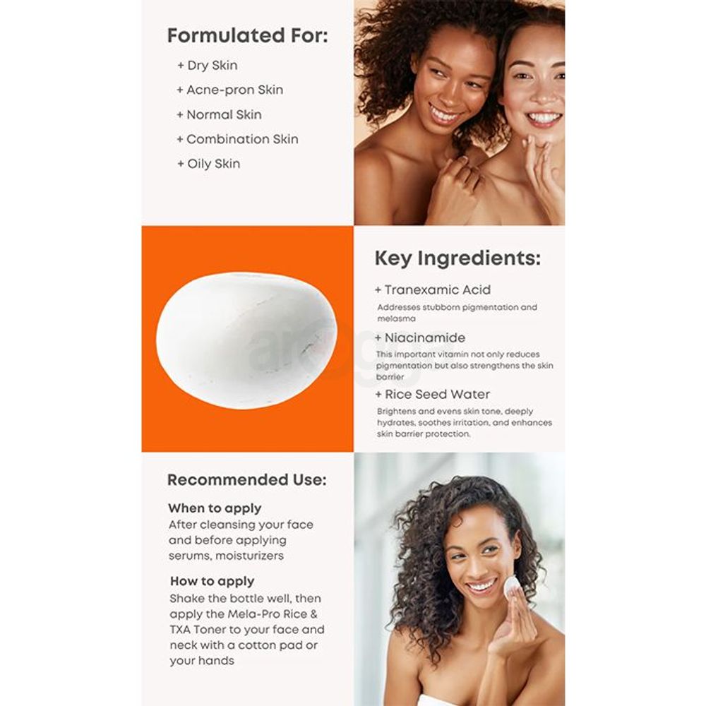 Nineless MELA-PRO Rice & TXA Toner for Targeted Melanin Rich Skin  