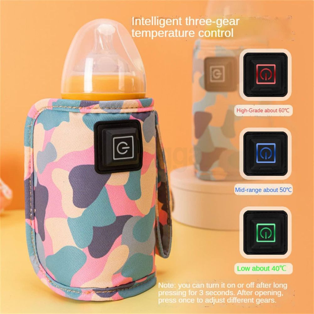 On-the-go USB Baby Bottle Warmer with Charger (Free Size) - Multicolor  