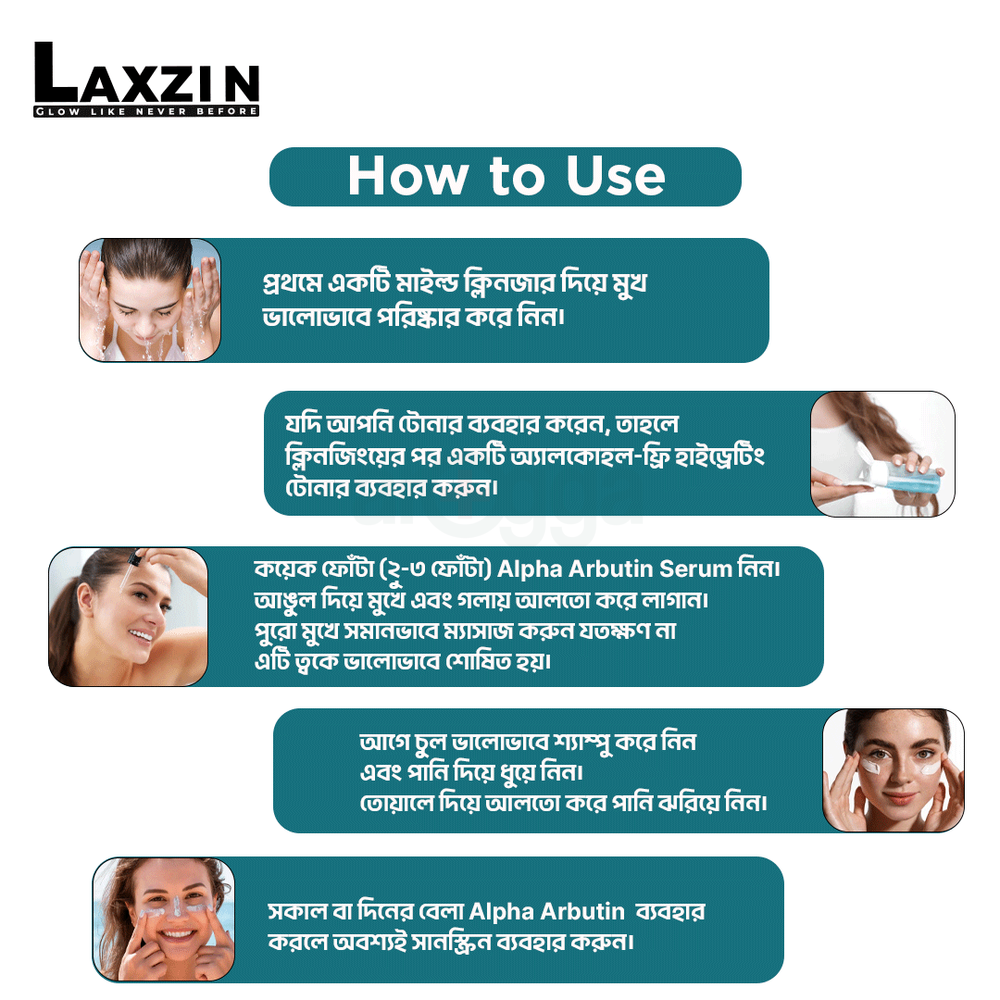 Laxzin Alpha Arbutin 02% With Hyaluronic Acid Serum  