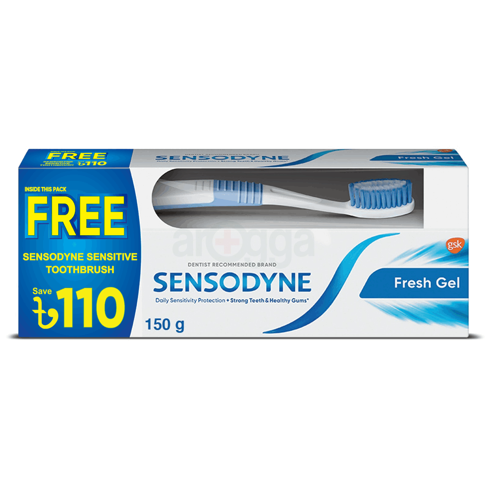 Sensodyne Fresh Gel Toothpaste (Free Sensodyne Toothbrush) 150gm  