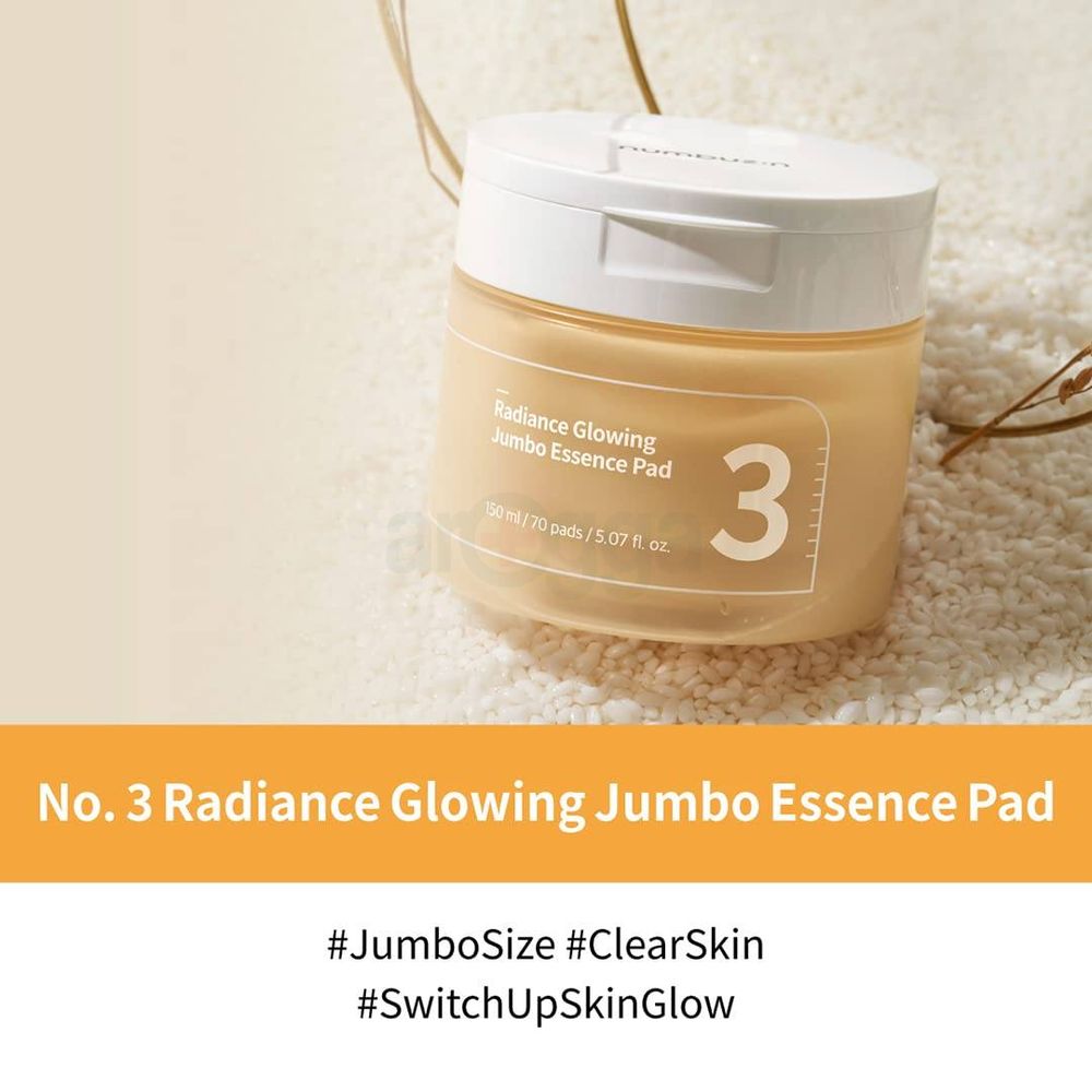 Numbuzin No. 3 Radiance Glowing Jumbo Essence Pad - 70 Pads  