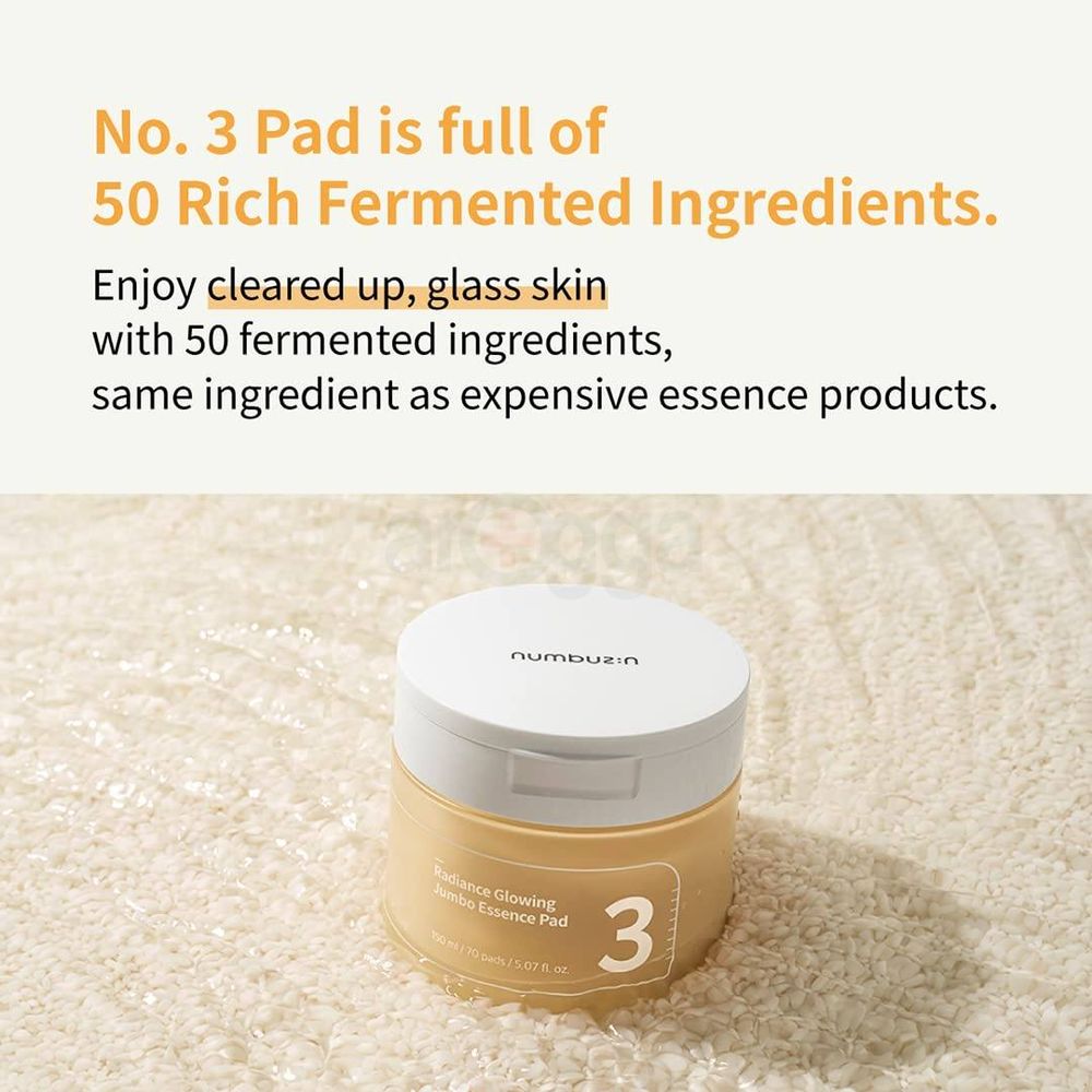 Numbuzin No. 3 Radiance Glowing Jumbo Essence Pad - 70 Pads  