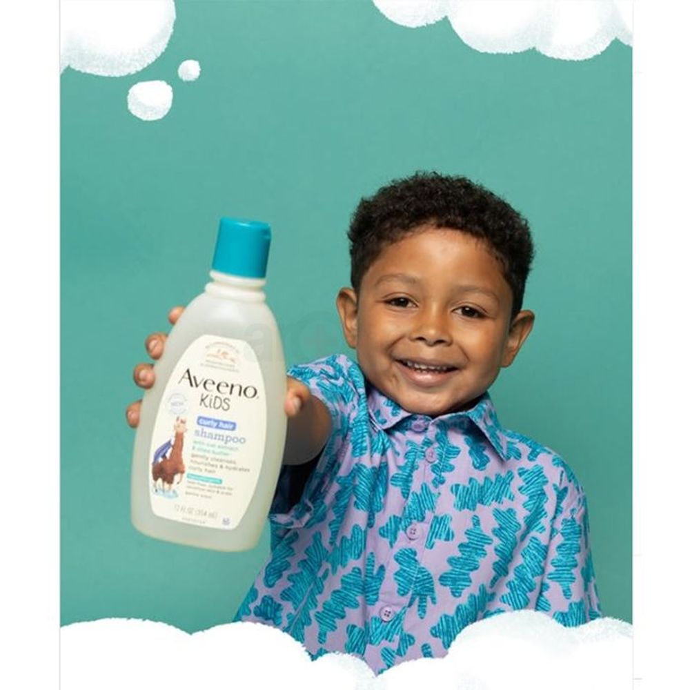 Aveeno Kids Curly Hair Shampoo with Oat Extract & Shea Butter for Sensitive Skin & Scalp 354ml  
