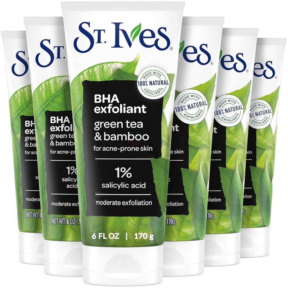 St. Ives BHA Exfoliant with 01% Salicylic Acid, Green Tea and Bamboo for Acne Prone Skin  