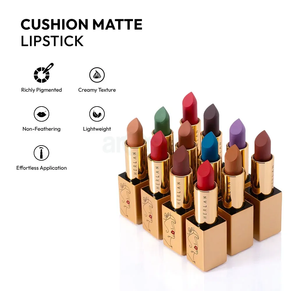 Herlan Cushion Matte Lipstick Flaming Hot  