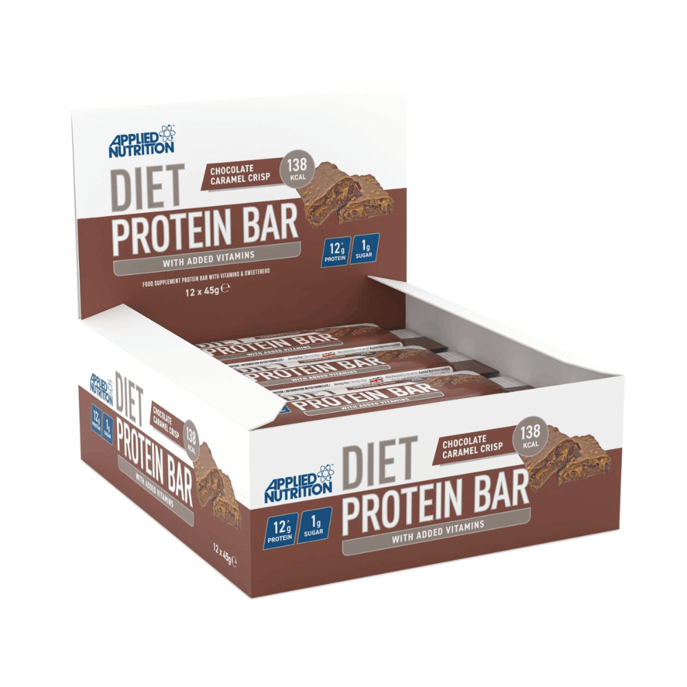Applied Nutrition Diet Protein Bar With Added Vitamins Chocolate Caramel Crisp 45gm  