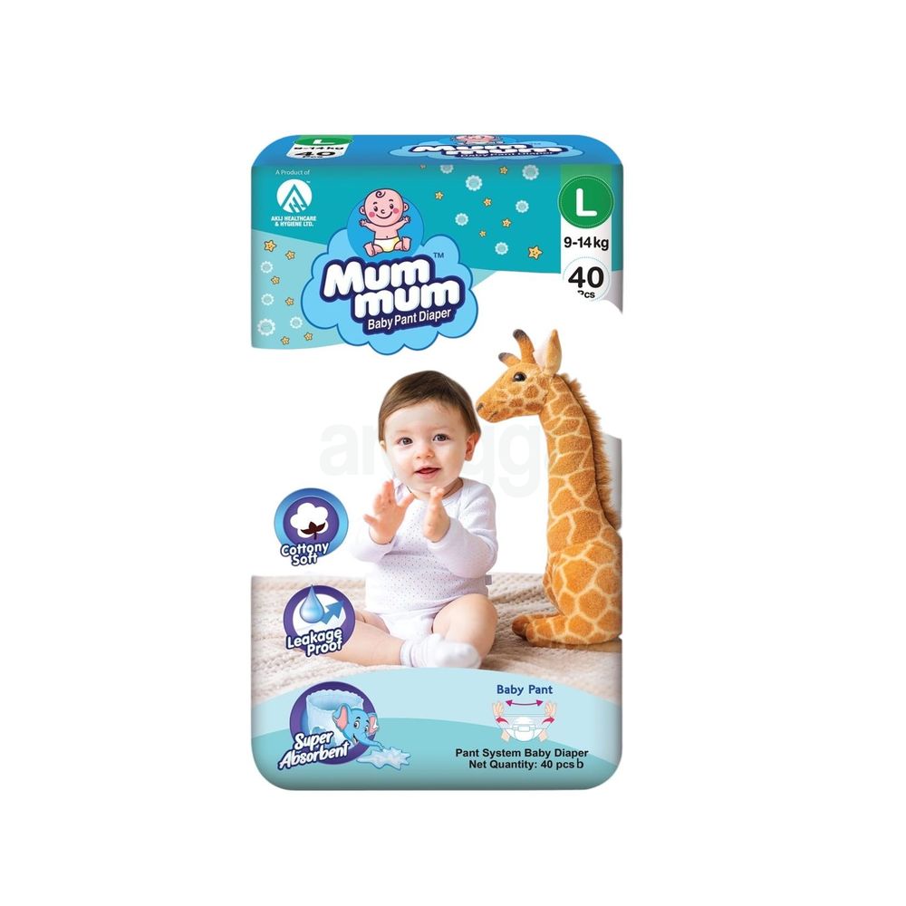 Mum Mum Baby Pant Diaper 40Pcs L (9-14kg)  
