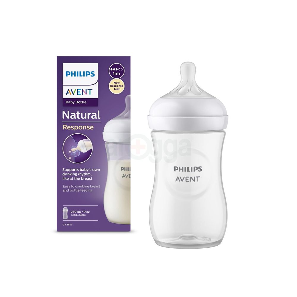 Philips Avent Natural Response Baby Feeding Bottle (1M+) - 260ml (Model: SCY903/01)  