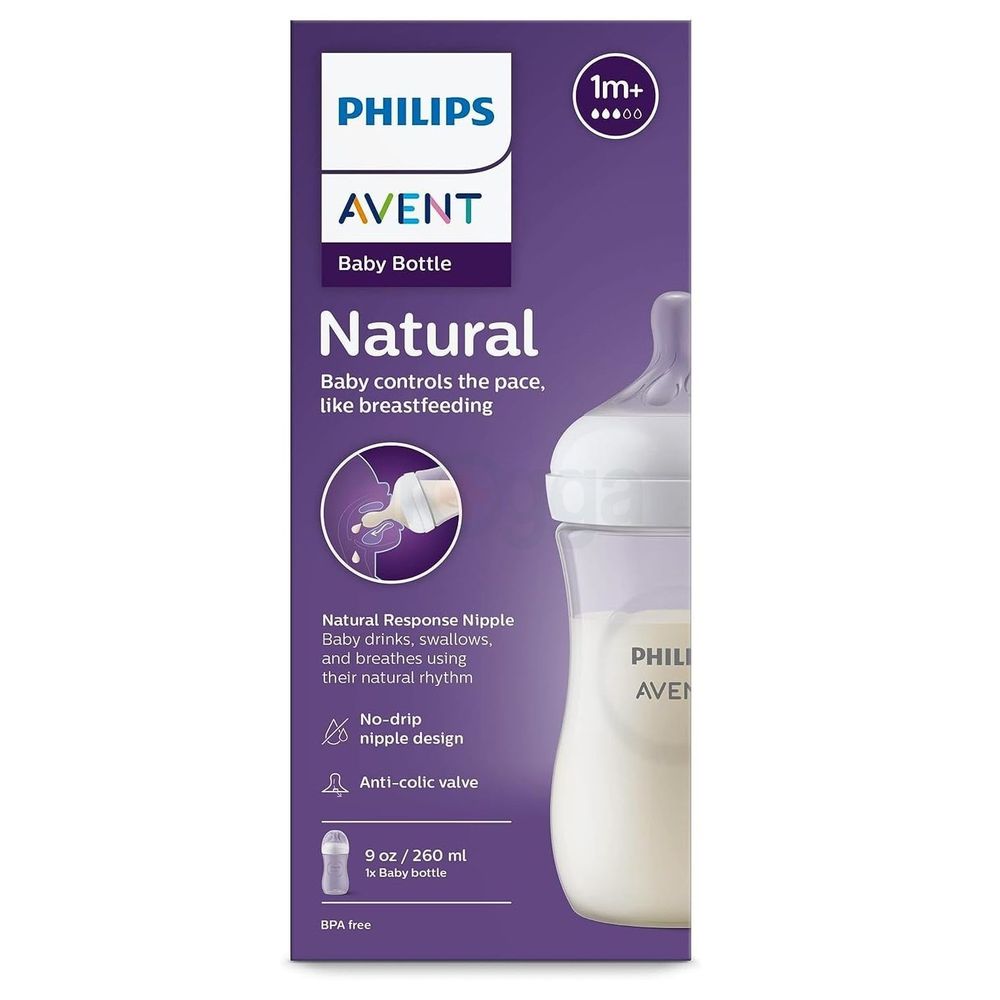Philips Avent Natural Response Baby Feeding Bottle (1M+) - 260ml (Model: SCY903/01)  