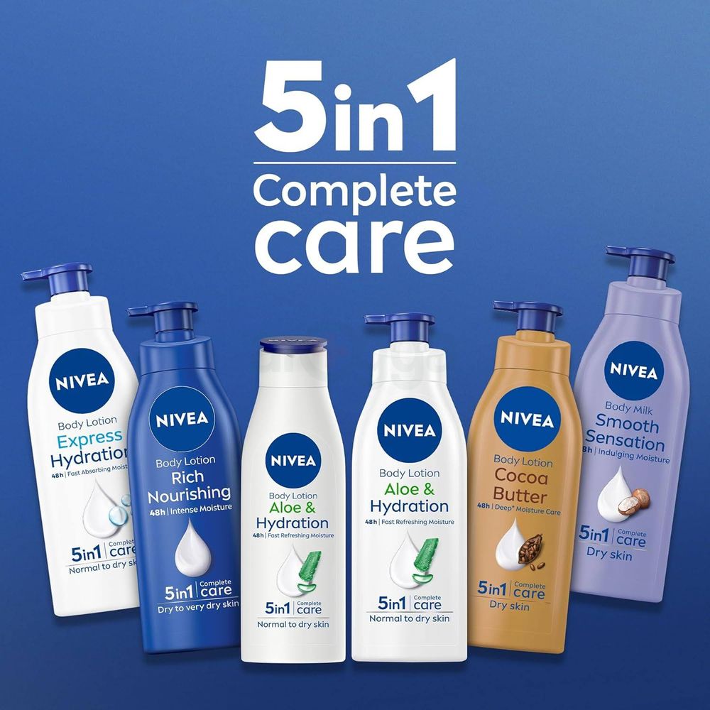 Nivea Aloe & Hydration 5in1 Complete Care Body Lotion for Normal to Dry Skin  