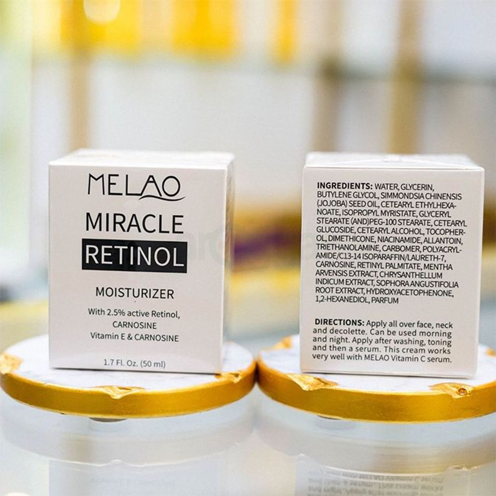 Melao Miracle Retinol Moisturizer with 2.5% Active Retinol, Vitamin E & Carnosine 50ml  