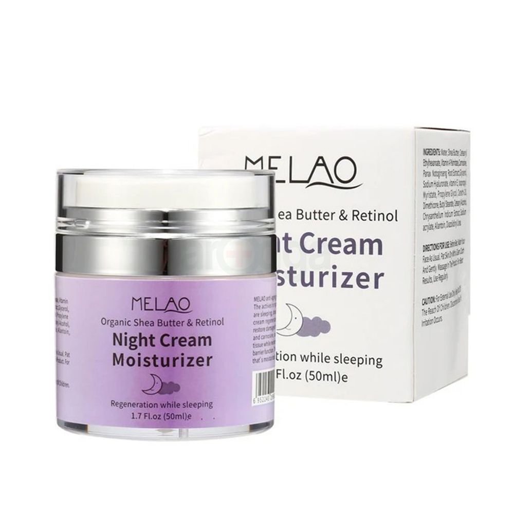Melao Organic Shea Butter & Retinol Night Cream Moisturizer - 50ml  