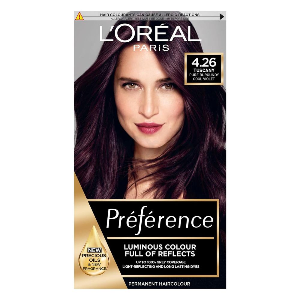 Loreal Paris Preference Hair Color - 4.26 Tuscany Pure Burgundy Cool Violet  