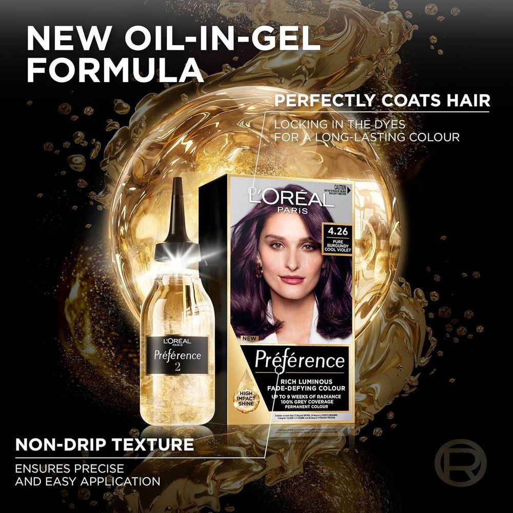 Loreal Paris Preference Hair Color - 4.26 Tuscany Pure Burgundy Cool Violet  