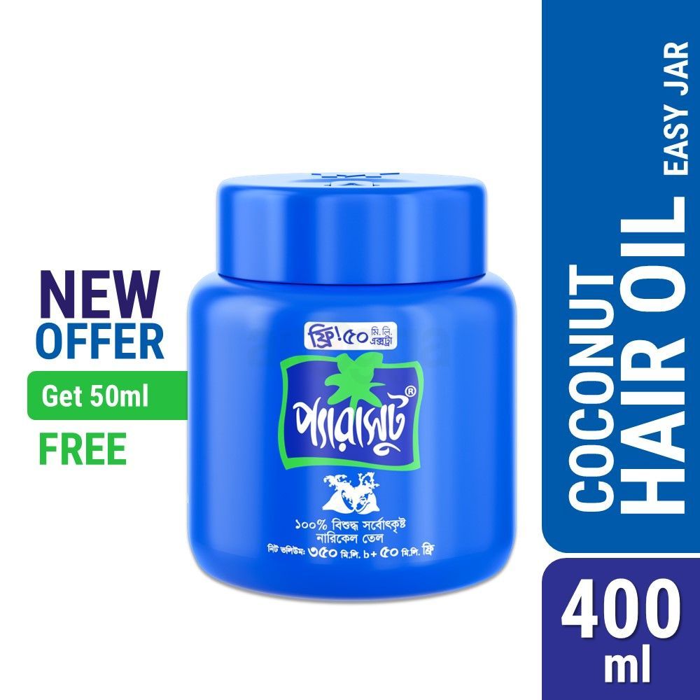 Parachute Coconut Oil Easy Jar 350ml (50ml Free)  