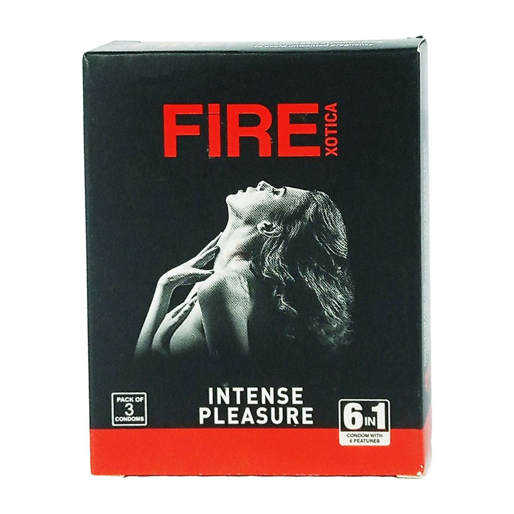 Fire Xotica 6in1 Intense Pleasure Condom - 3Pcs Pack  