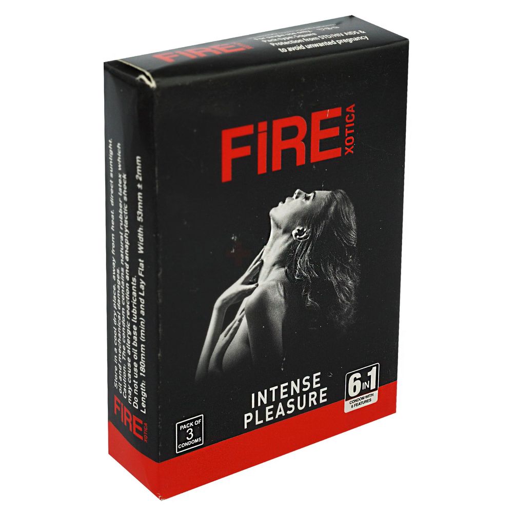 Fire Xotica 6in1 Intense Pleasure Condom - 3Pcs Pack  