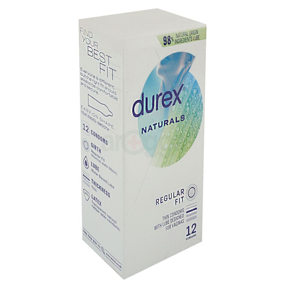 Durex Naturals Regular Fit Condom -12Pcs Pack(UK)  